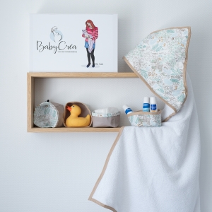 La Box de Gabin BabyCréa - kit couture naissance avec cape de bain et paniers en tissu