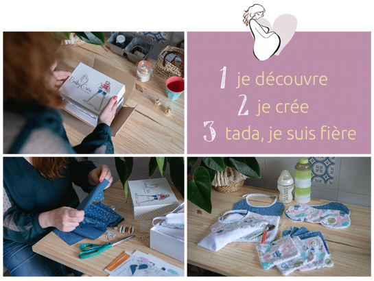 Les étapes pour fabriquer un cadeau naissance diy couture Babycréa